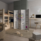 POLAND INFO 4-Panel Room Divider