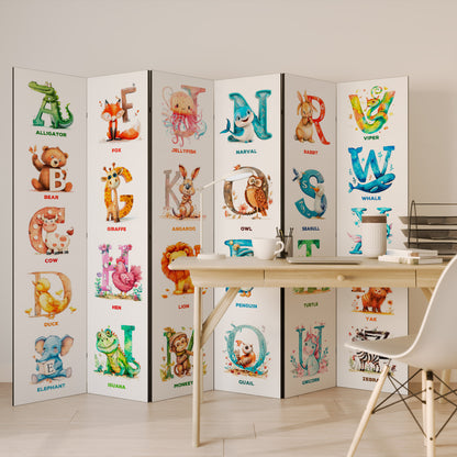 JOYFUL LETTERS 6-Panel Room Divider