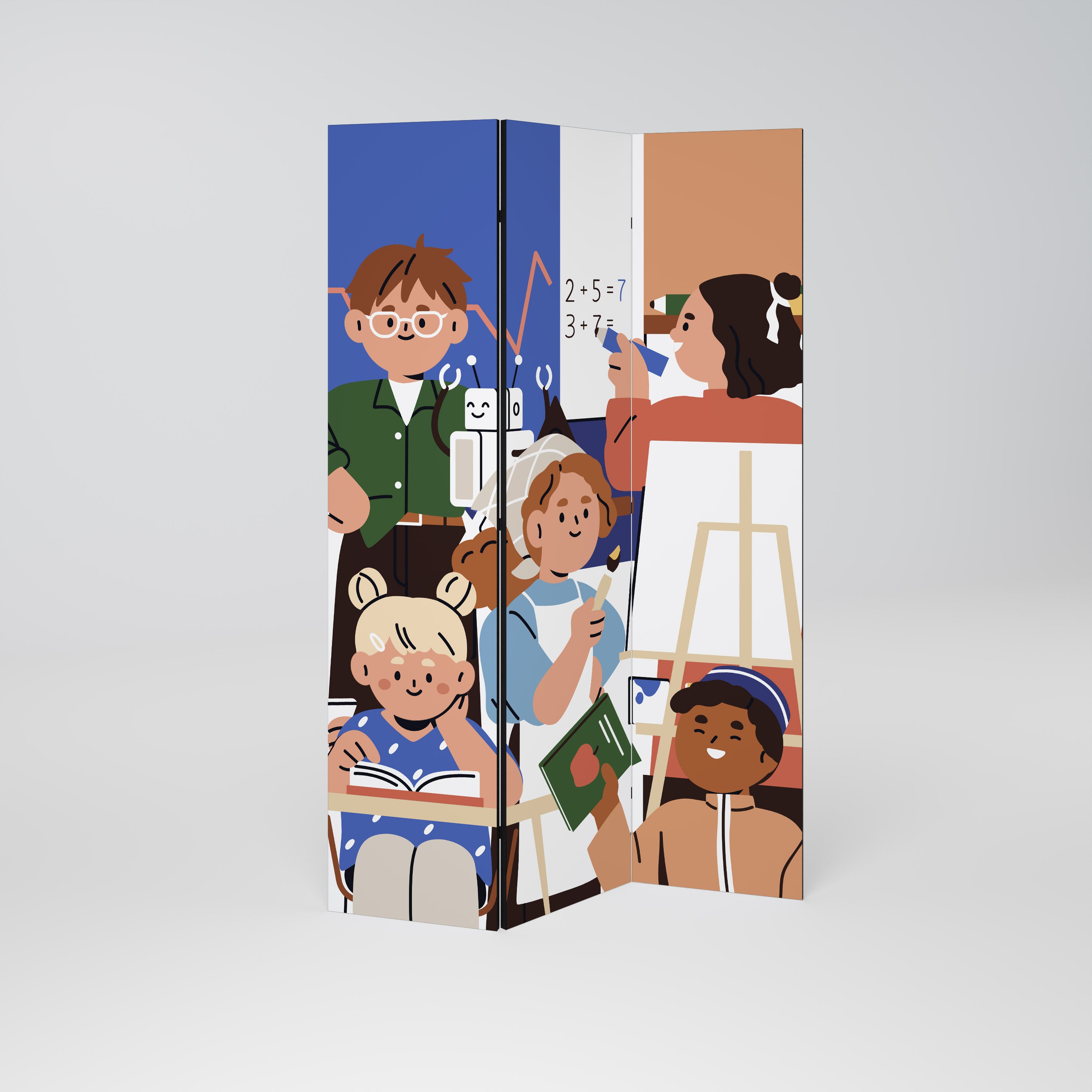 Biombo decorativo de 3 paneles SCHOOL VIBE