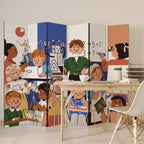 SCHOOL VIBE Decorative 6-Panel Room Divider