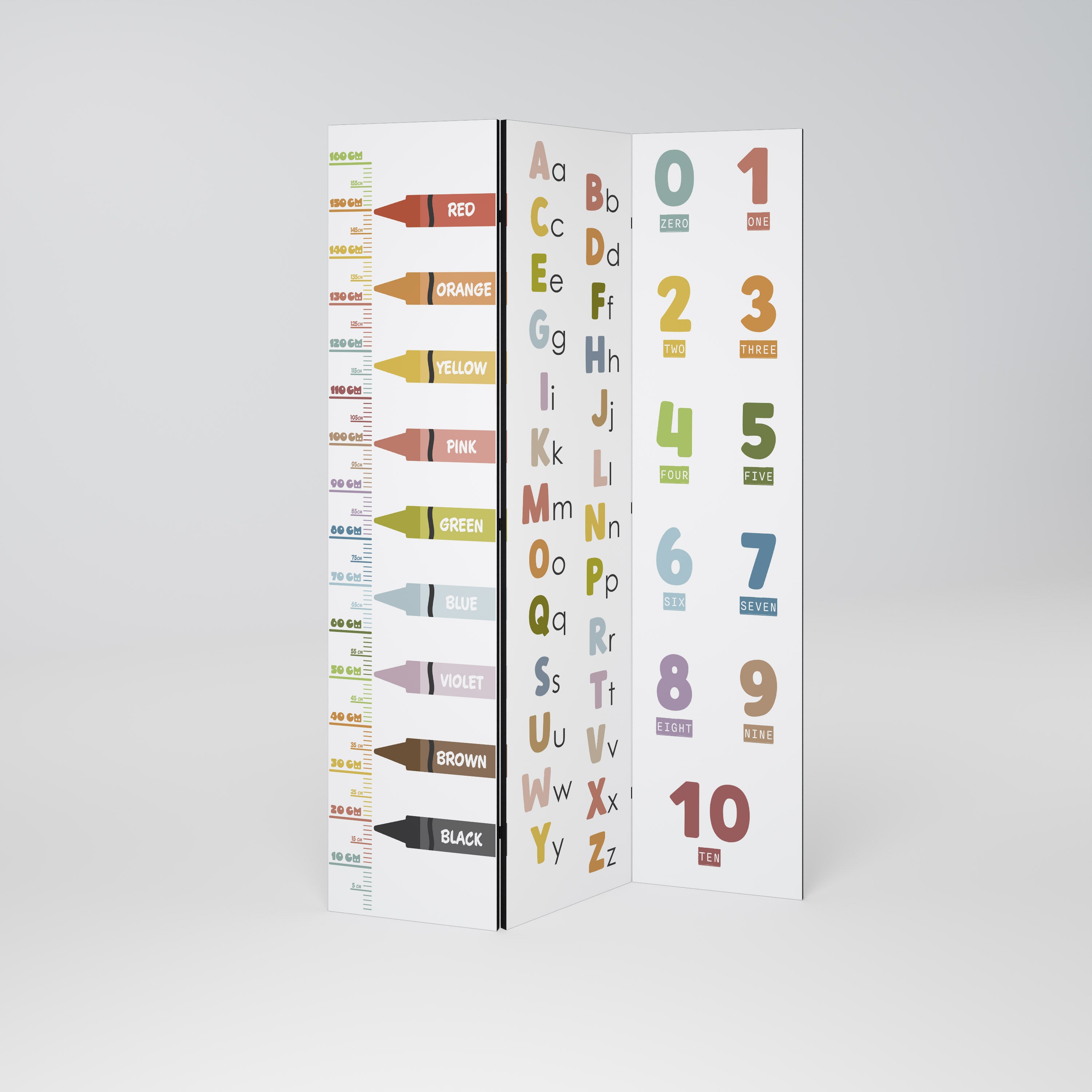 Biombo decorativo de 3 paneles HAPPY LANGUAGE