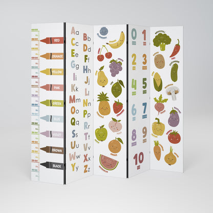 HAPPY LANGUAGE Biombo de 5 paneles