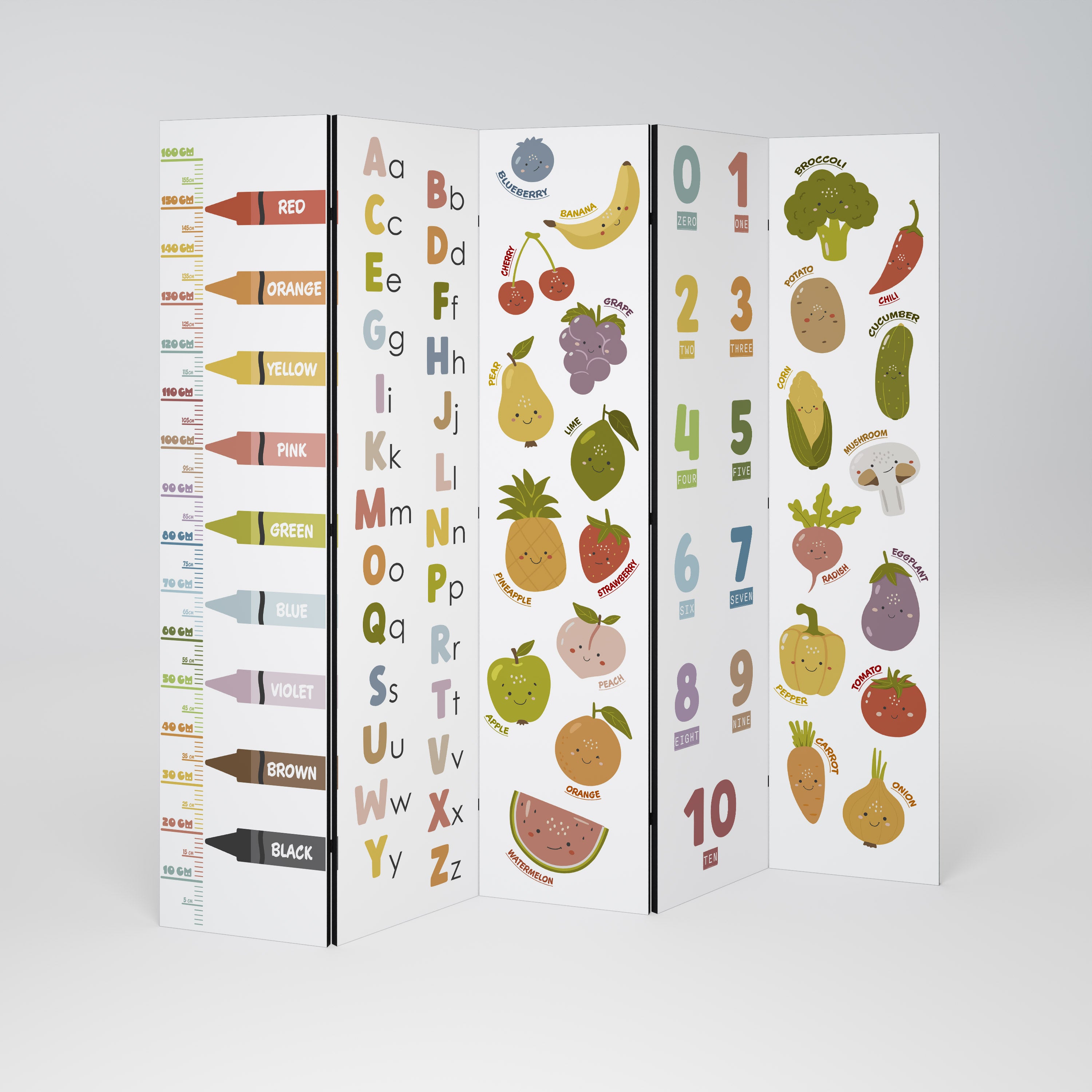 Biombo decorativo de 5 paneles HAPPY LANGUAGE