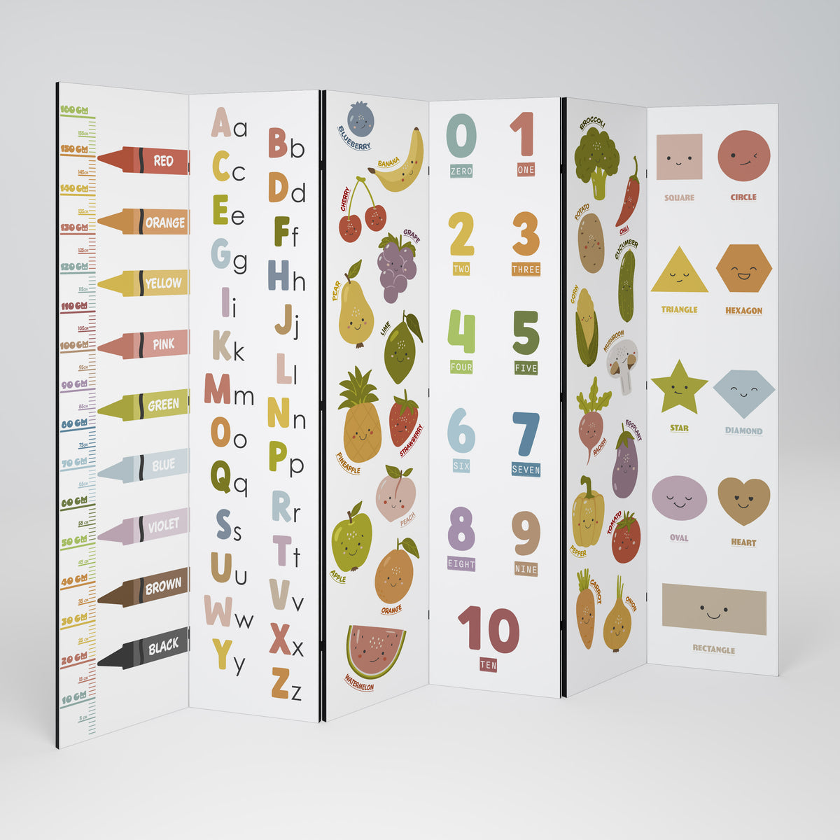 HAPPY LANGUAGE Biombo de 6 paneles
