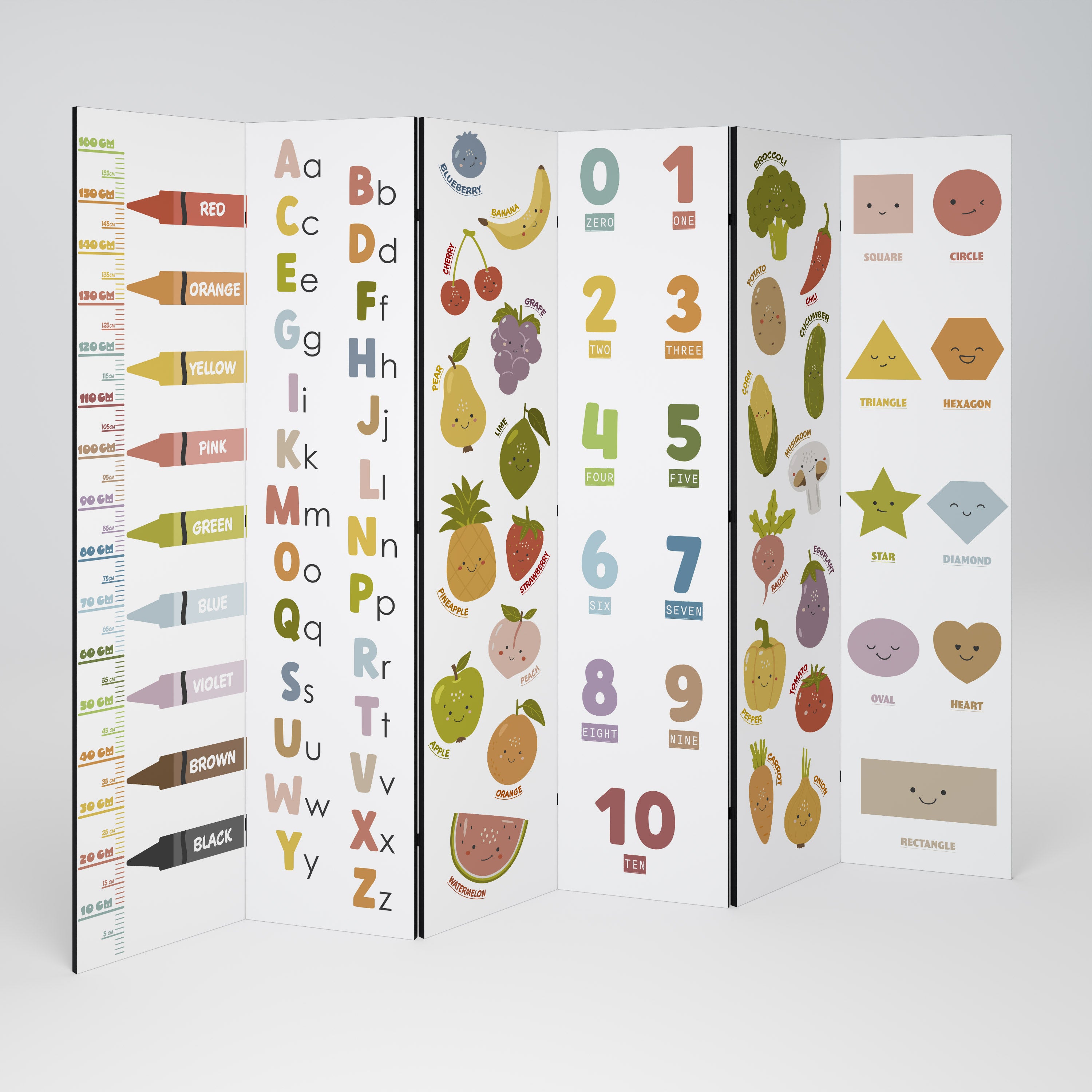HAPPY LANGUAGE 6-Panel Room Divider