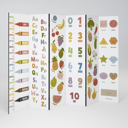 HAPPY LANGUAGE Biombo de 6 paneles