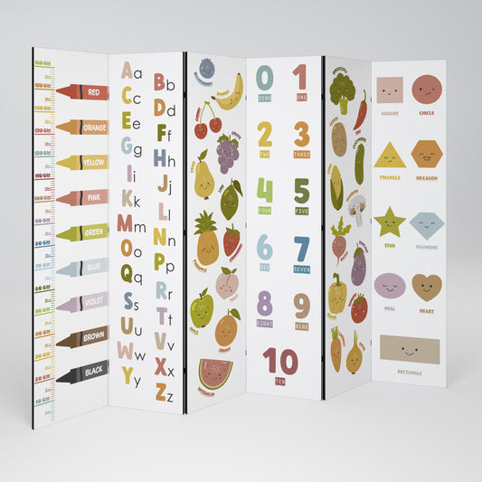 HAPPY LANGUAGE Biombo de 6 paneles