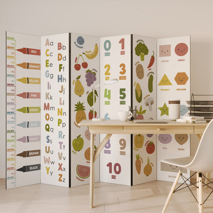 HAPPY LANGUAGE Biombo de 6 paneles