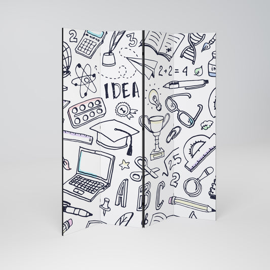 SCHOOL STUFF Biombo de 4 paneles