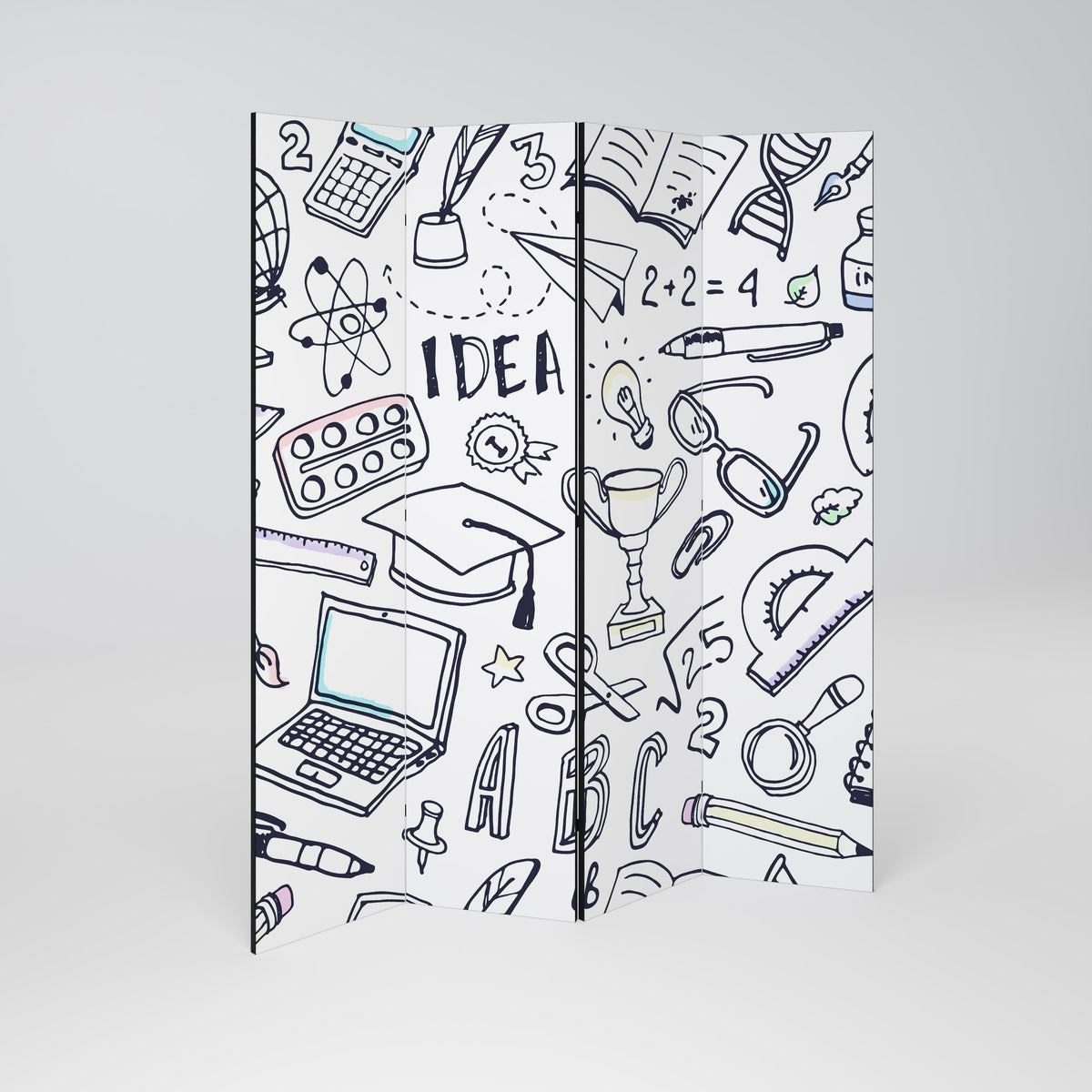 SCHOOL STUFF Biombo de 4 paneles
