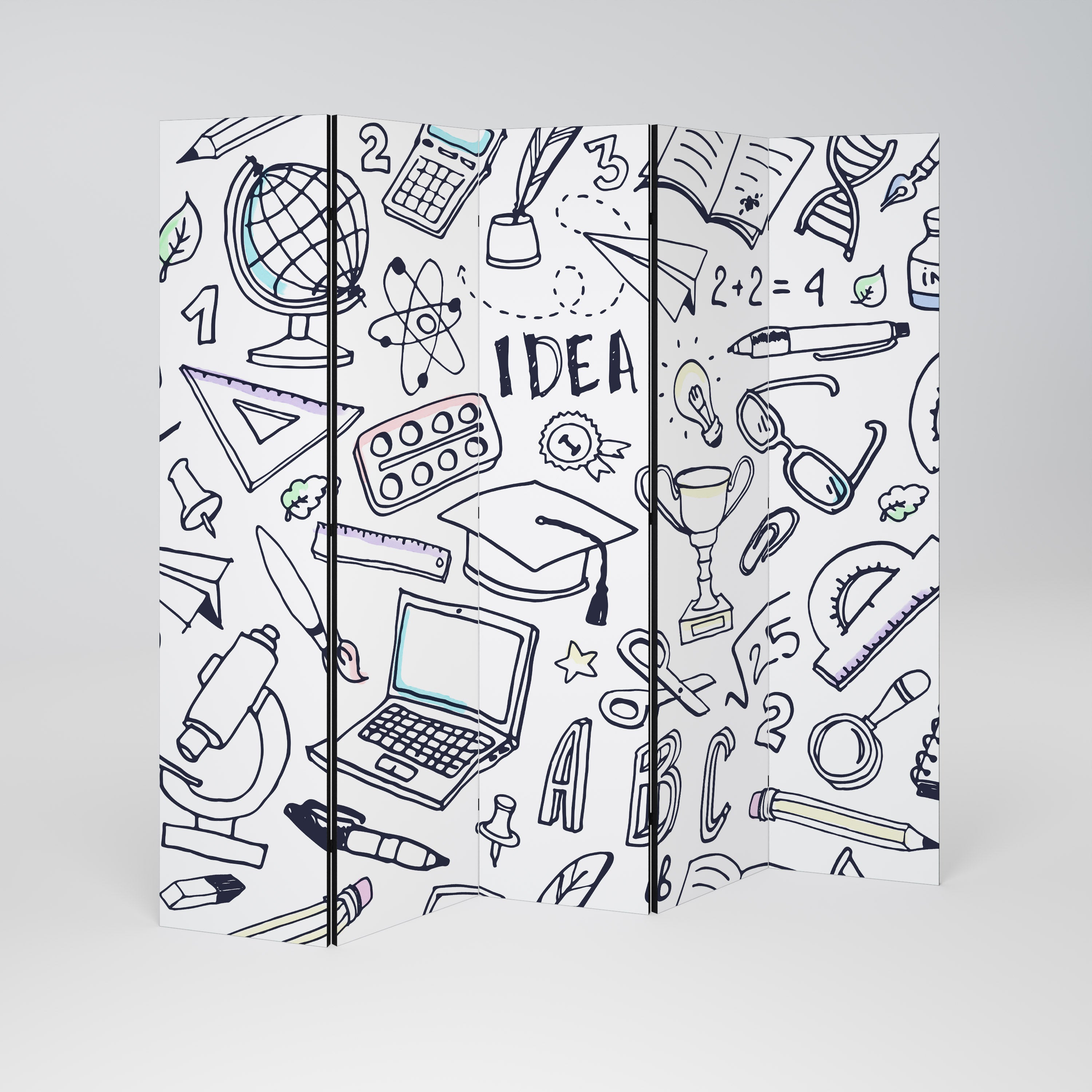 Biombo decorativo de 5 paneles SCHOOL STUFF