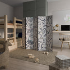 SCHOOL STUFF Biombo de 5 paneles