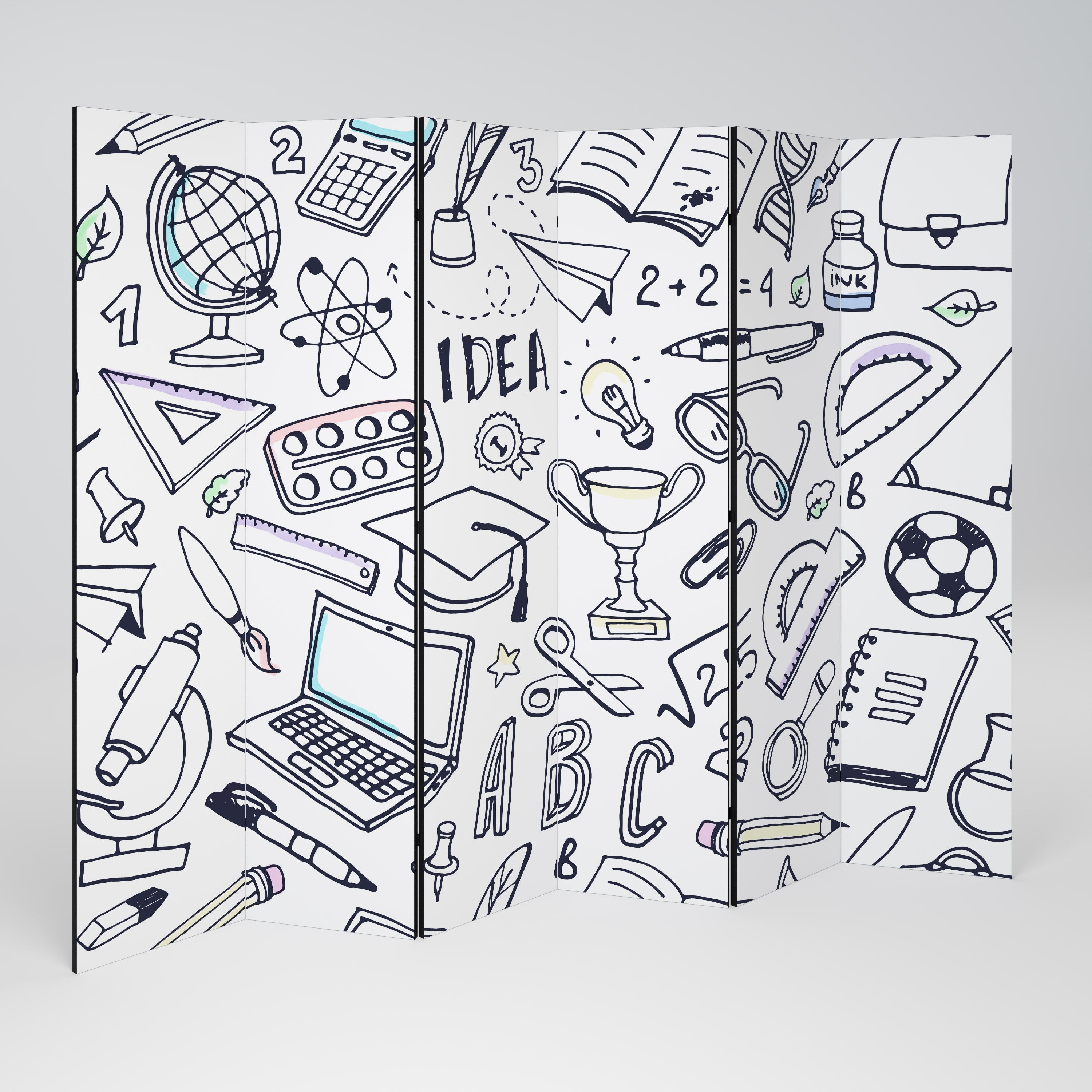 Biombo decorativo de 6 paneles SCHOOL STUFF
