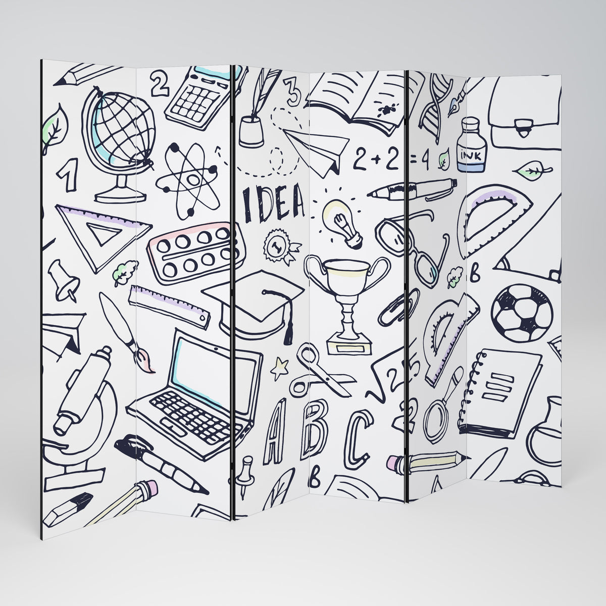 SCHOOL STUFF Biombo de 6 paneles