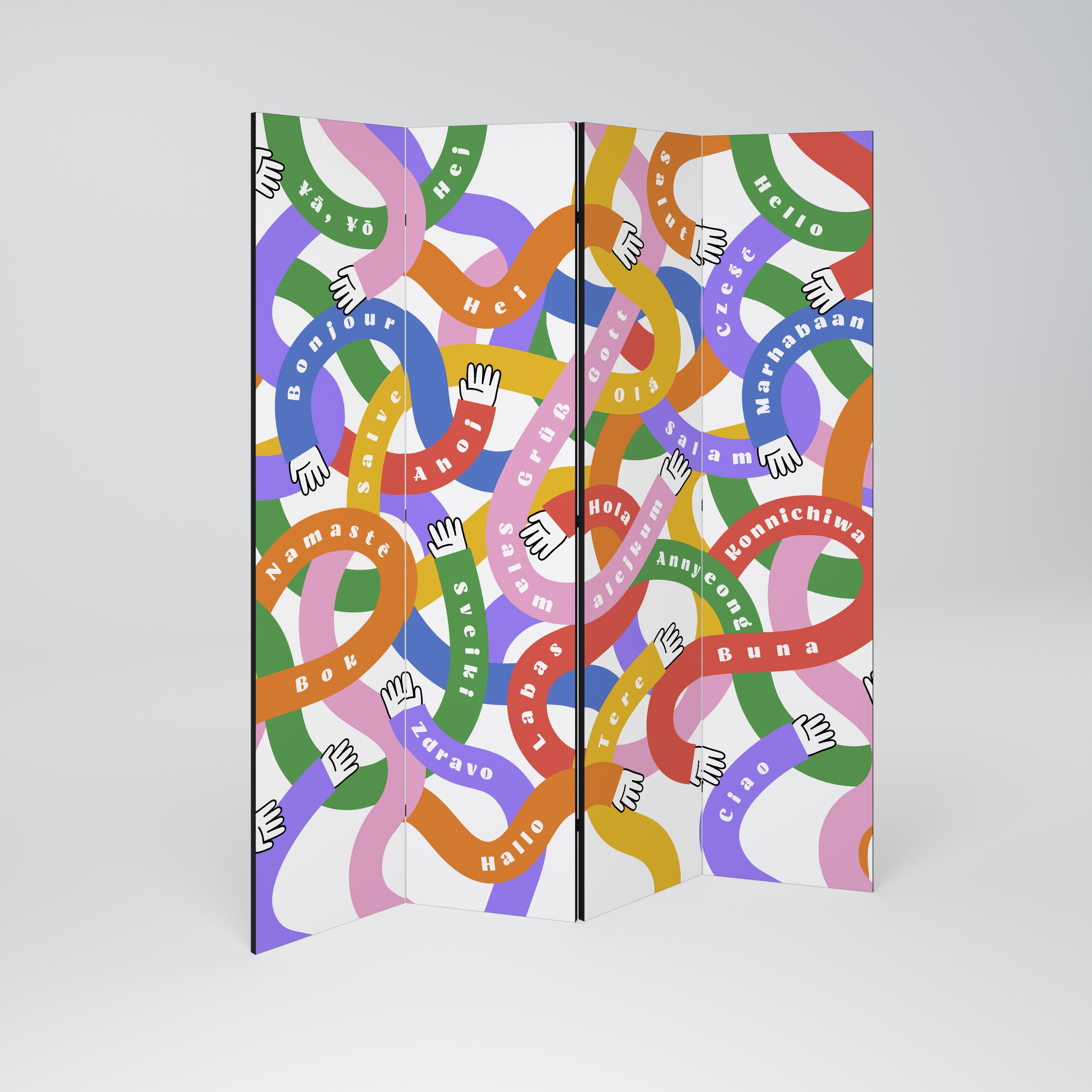 HELLO THERE Biombo de 4 paneles