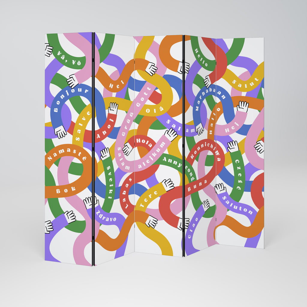 HELLO THERE Decorative 5-Panel Room Divider