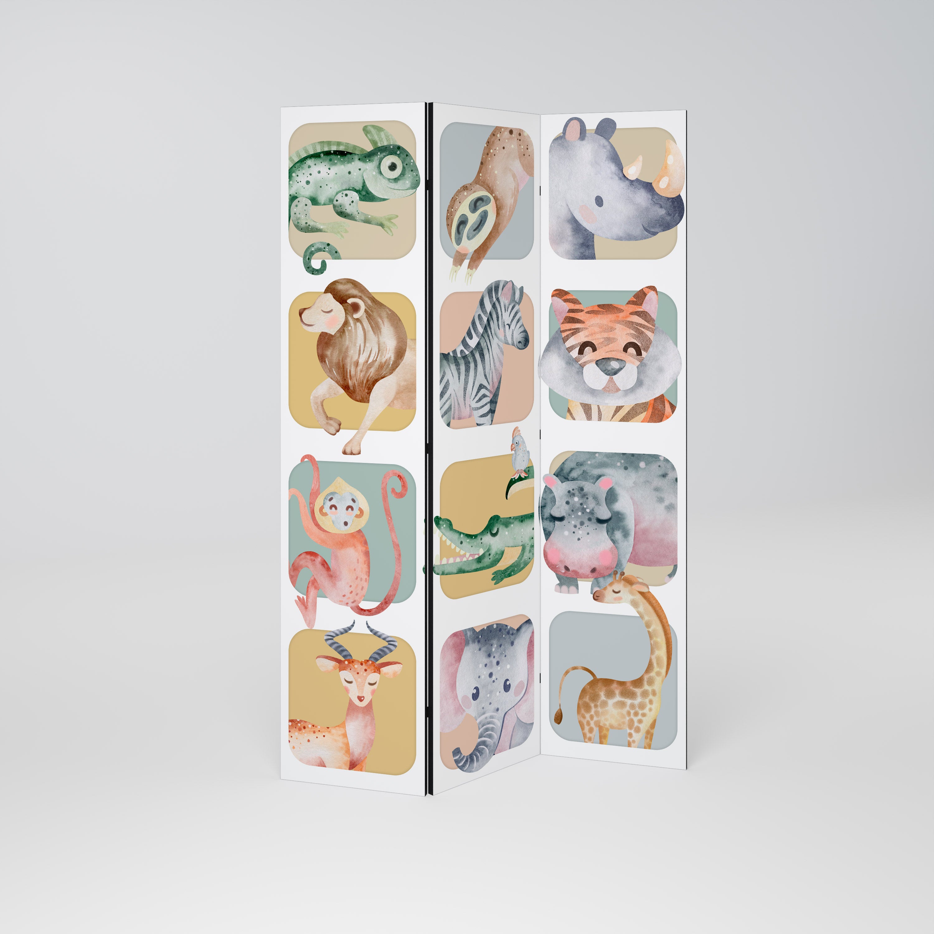 TROPICAL SQUAD Biombo de 3 paneles