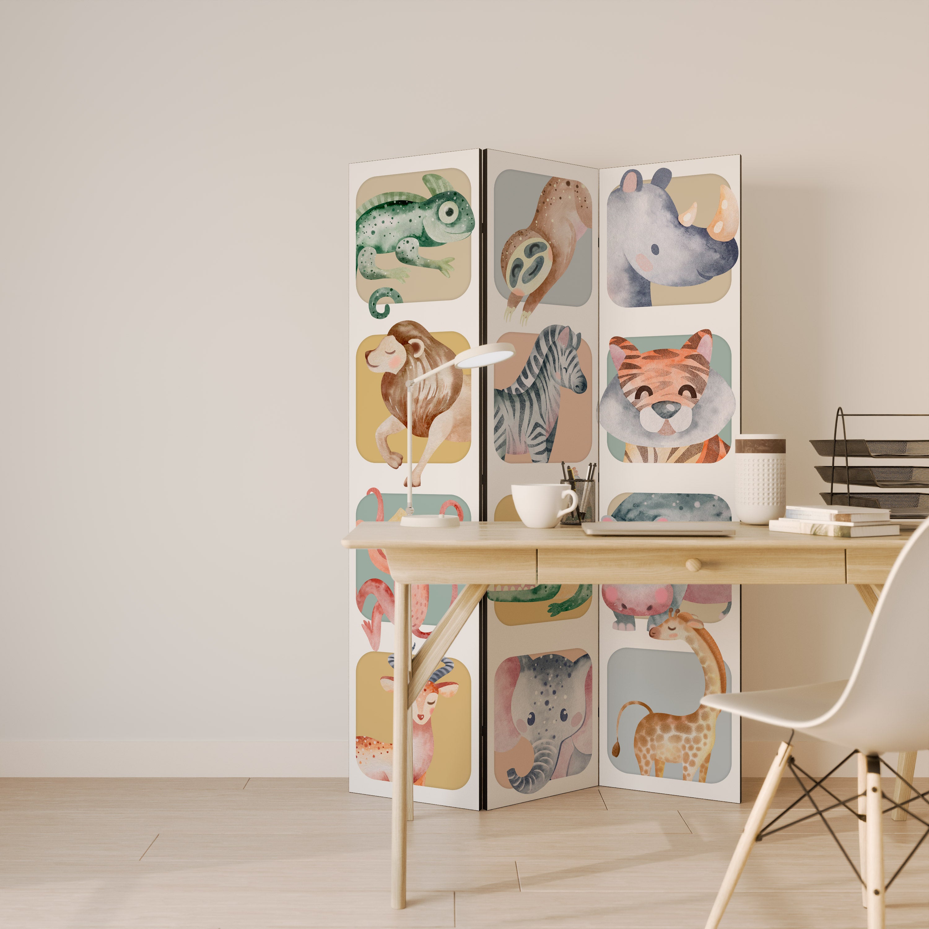 TROPICAL SQUAD Decorative 3-Panel Room Divider