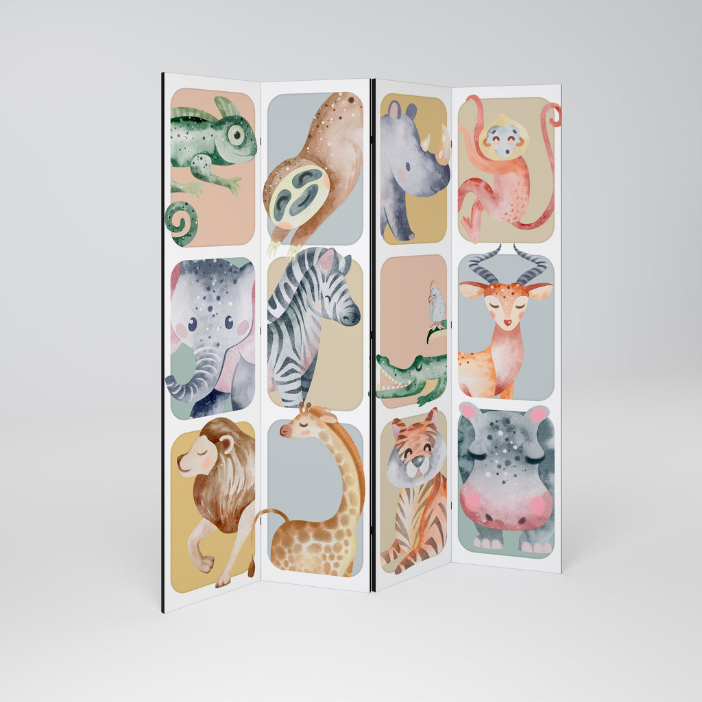 TROPICAL SQUAD Decorative 4-Panel Room Divider