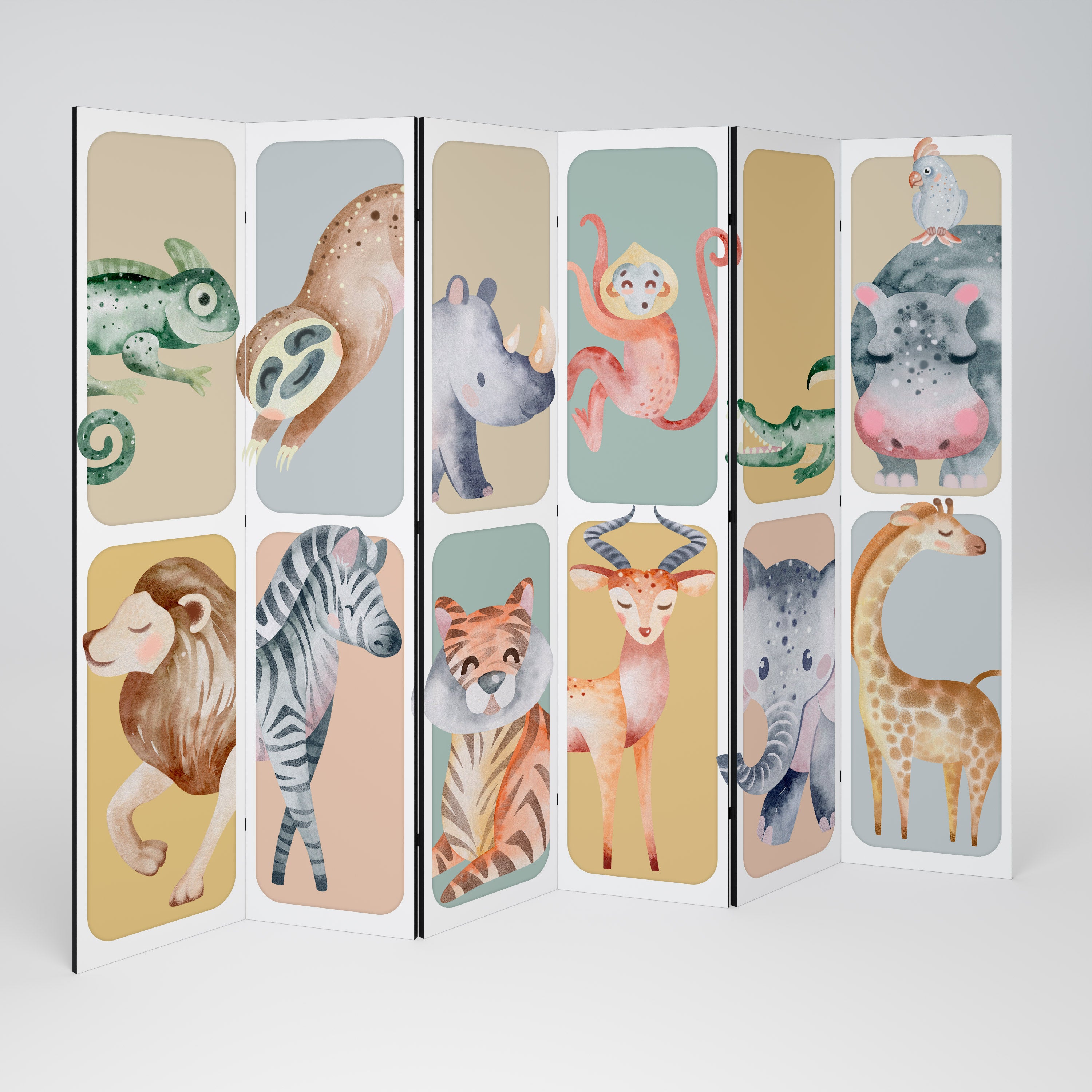 Biombo decorativo de 6 paneles TROPICAL SQUAD