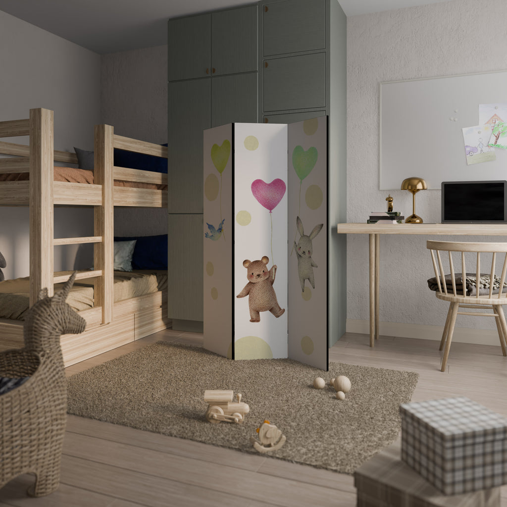 BALLOON FRIENDS Biombo de 3 paneles