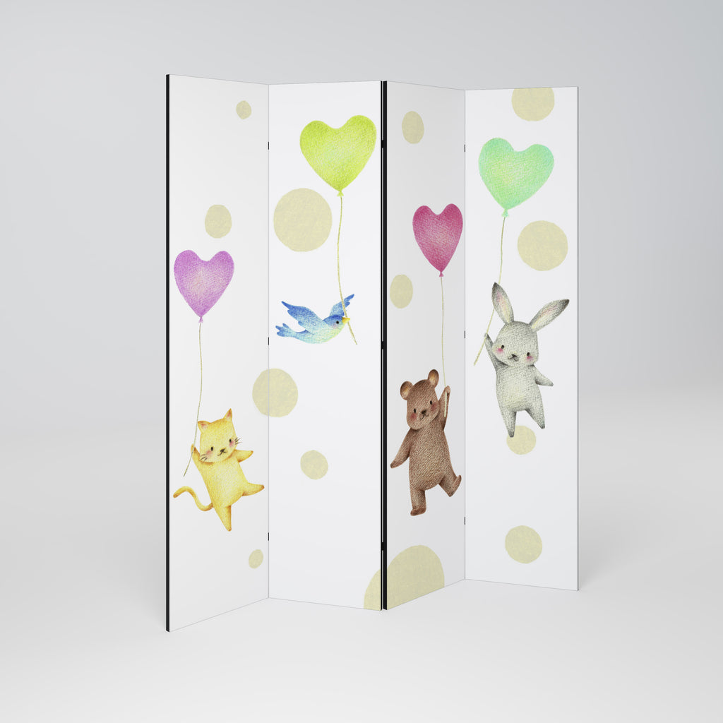 BALLOON FRIENDS 4-Panel Room Divider