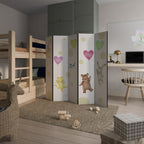 BALLOON FRIENDS Biombo Decorativo de 5 Paneles