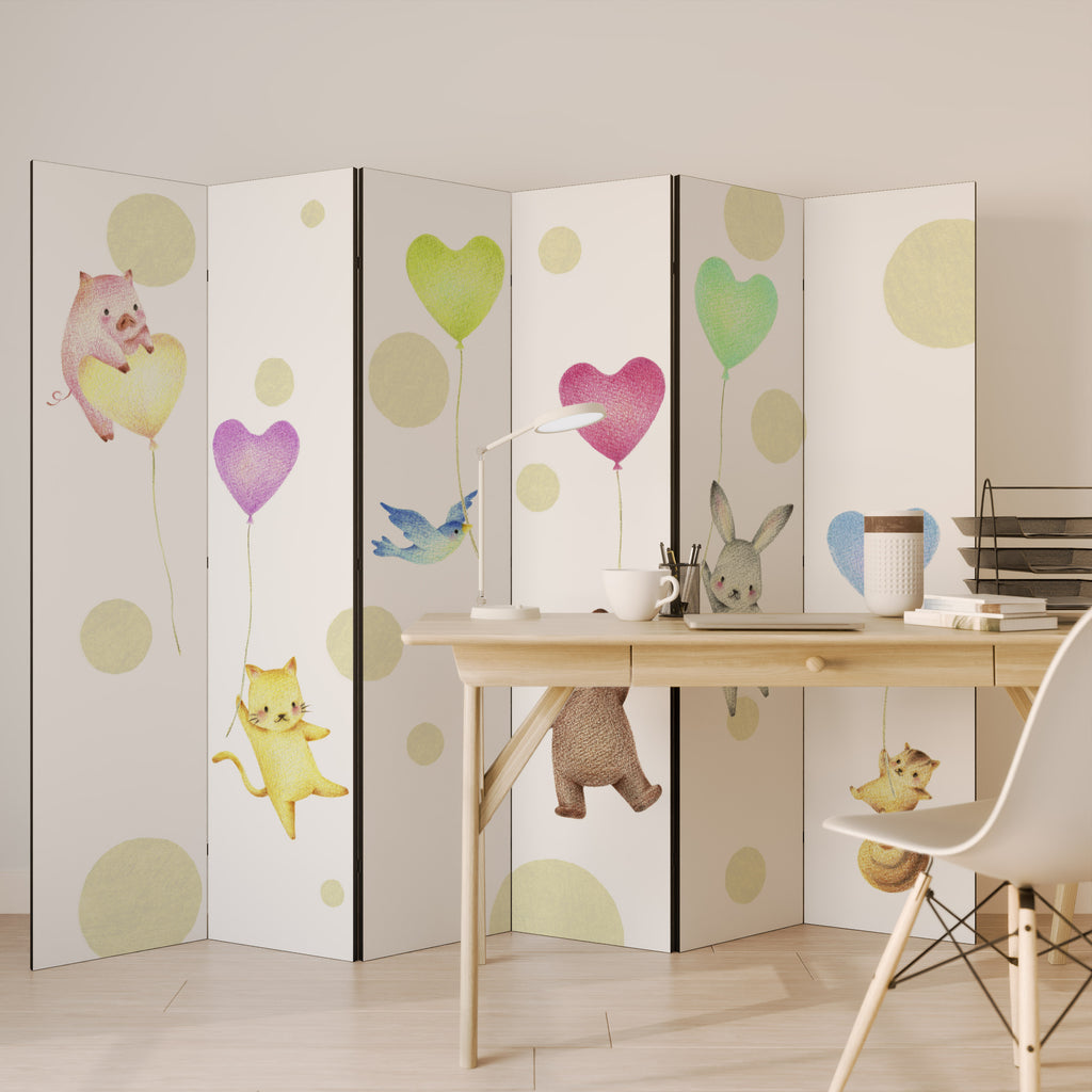 BALLOON FRIENDS 6-Panel Room Divider