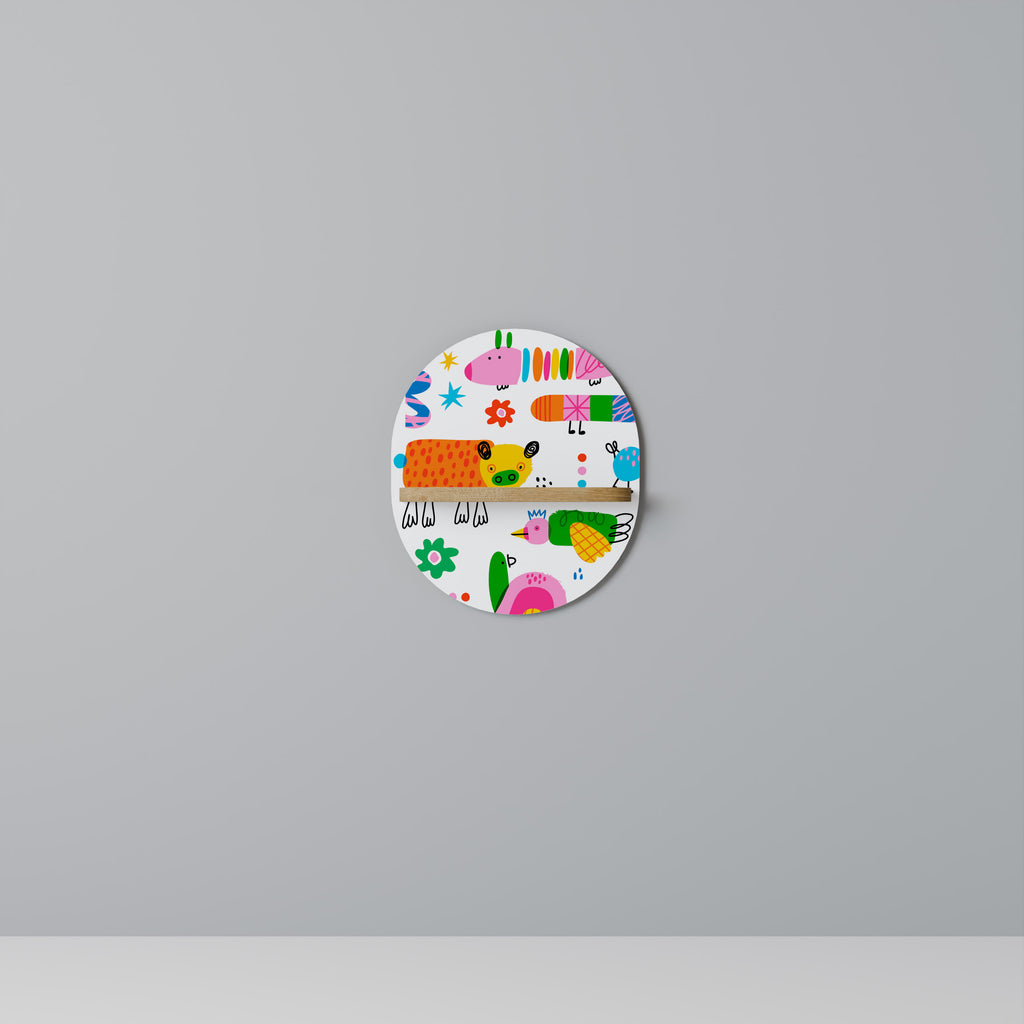 Estantería de arte ovalada efecto roble POWER OF IMAGINATION