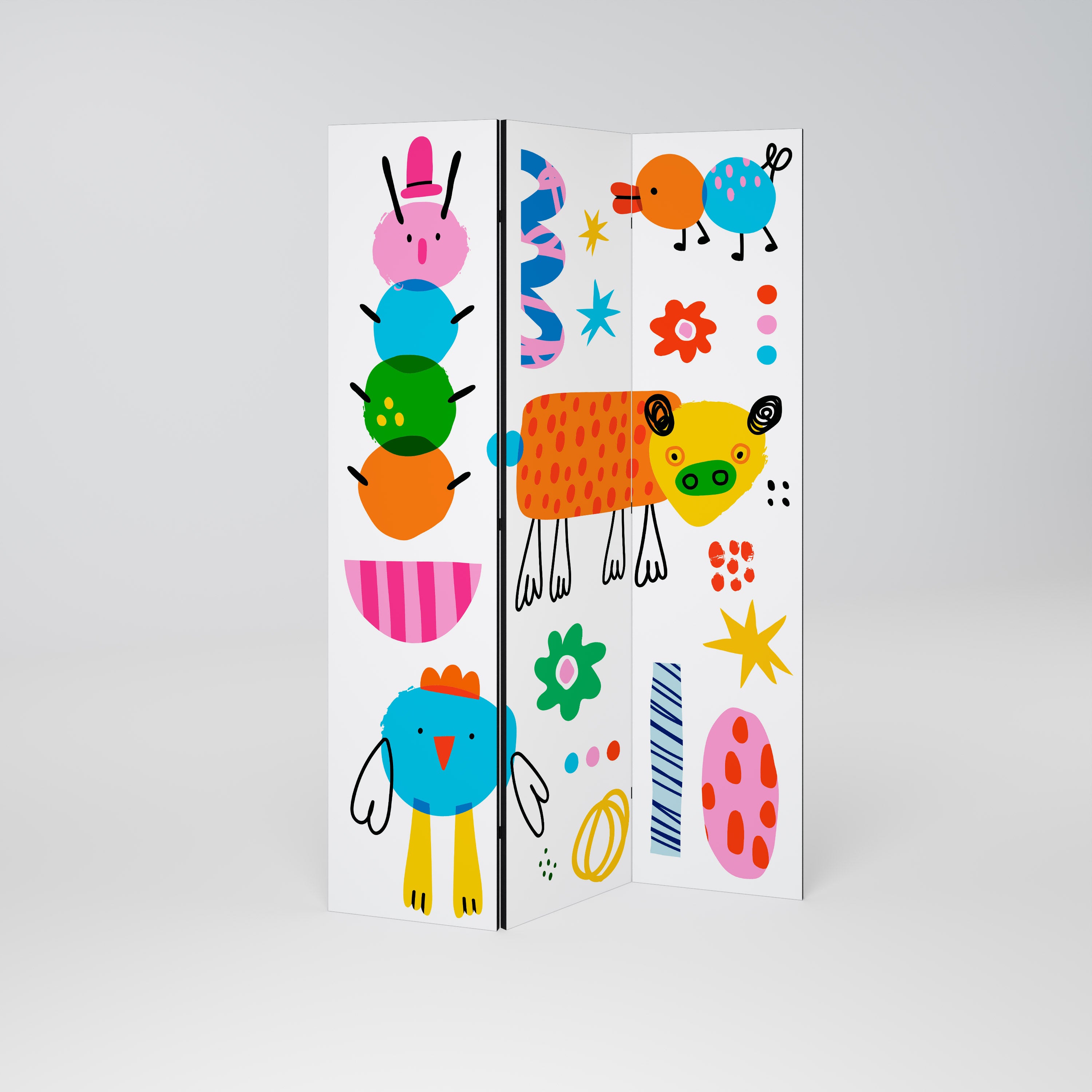 POWER OF IMAGINATION Decorative 3-Panel Room Divider