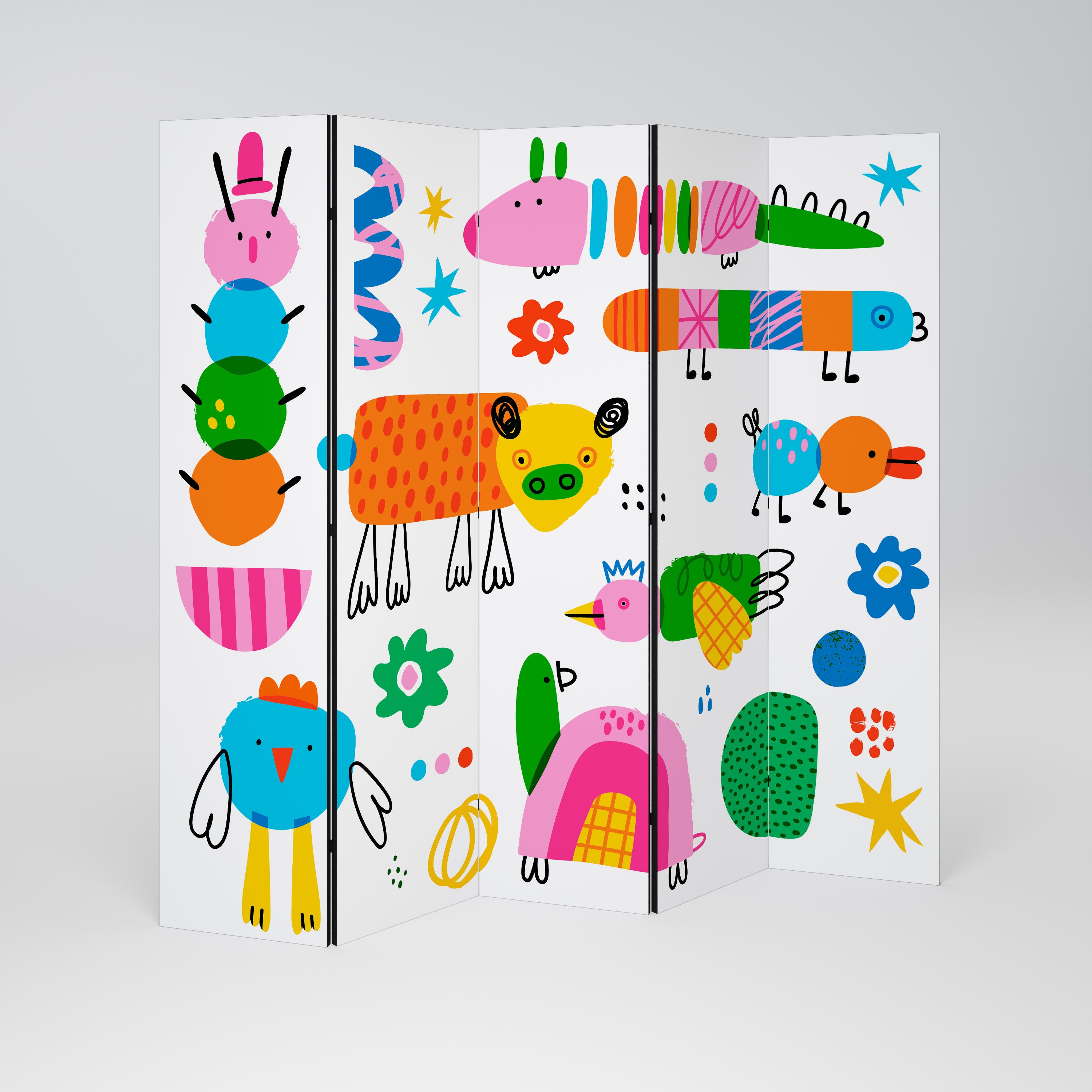 POWER OF IMAGINATION Decorative 5-Panel Room Divider