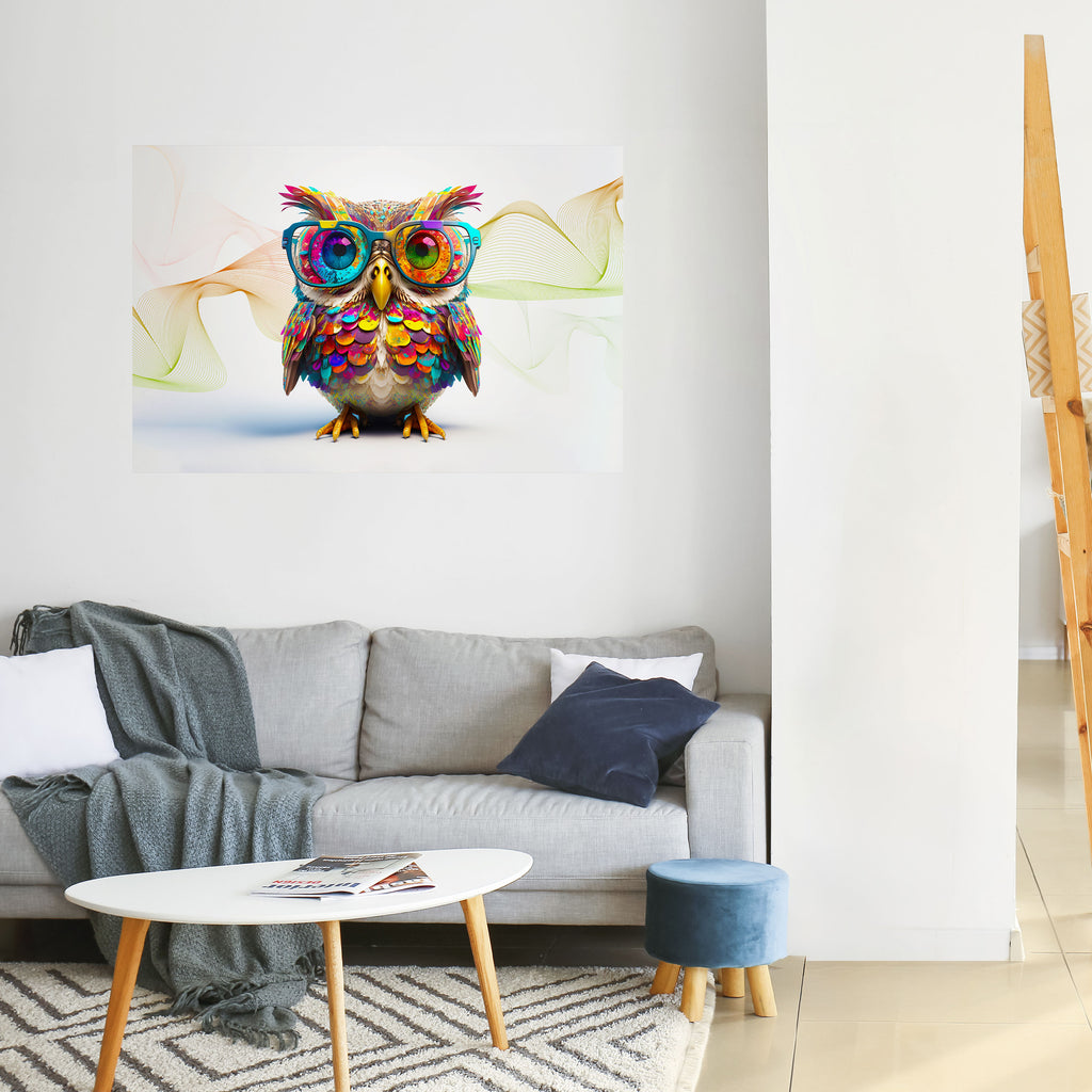 Póster horizontal autoadhesivo HOOT HOOT