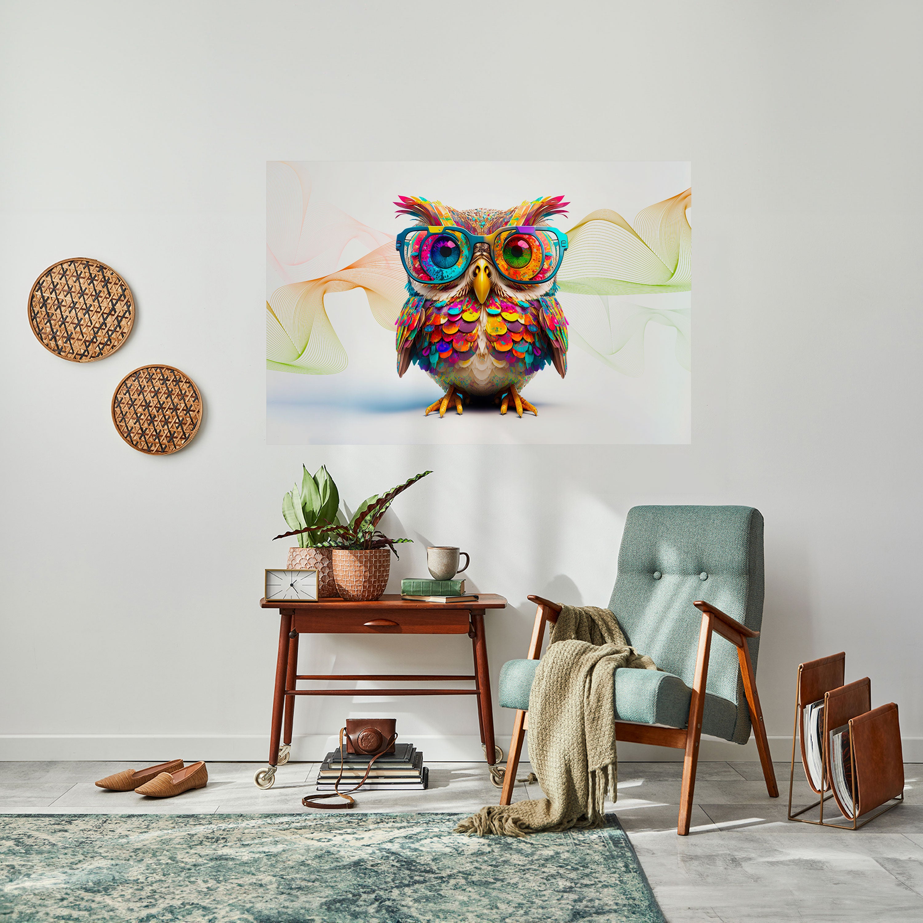 Póster horizontal autoadhesivo HOOT HOOT