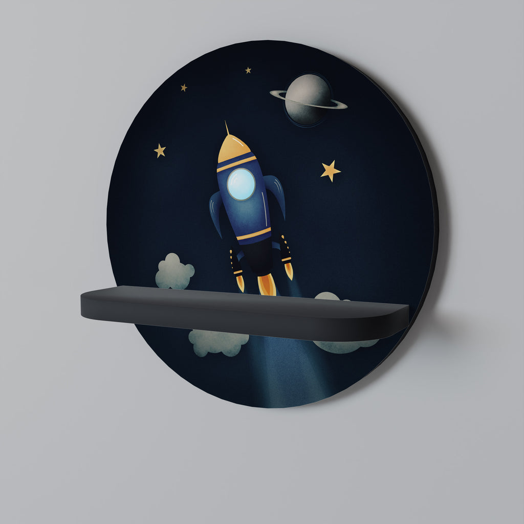 Estantería de arte redonda STELLAR SWING con acabado negro