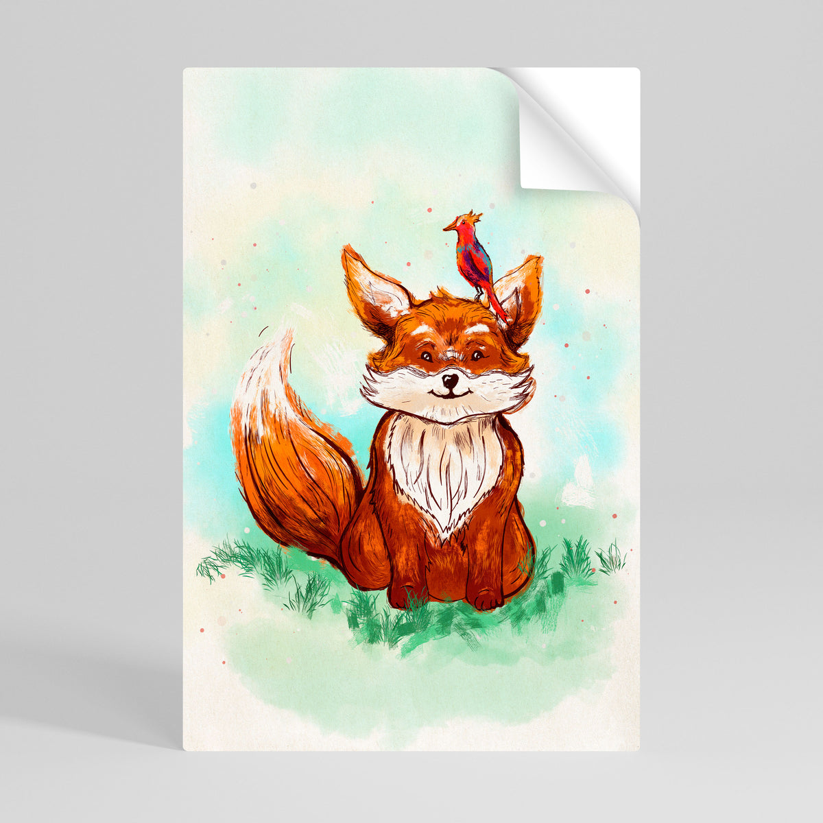 FOX FRIENDS Póster adhesivo vertical