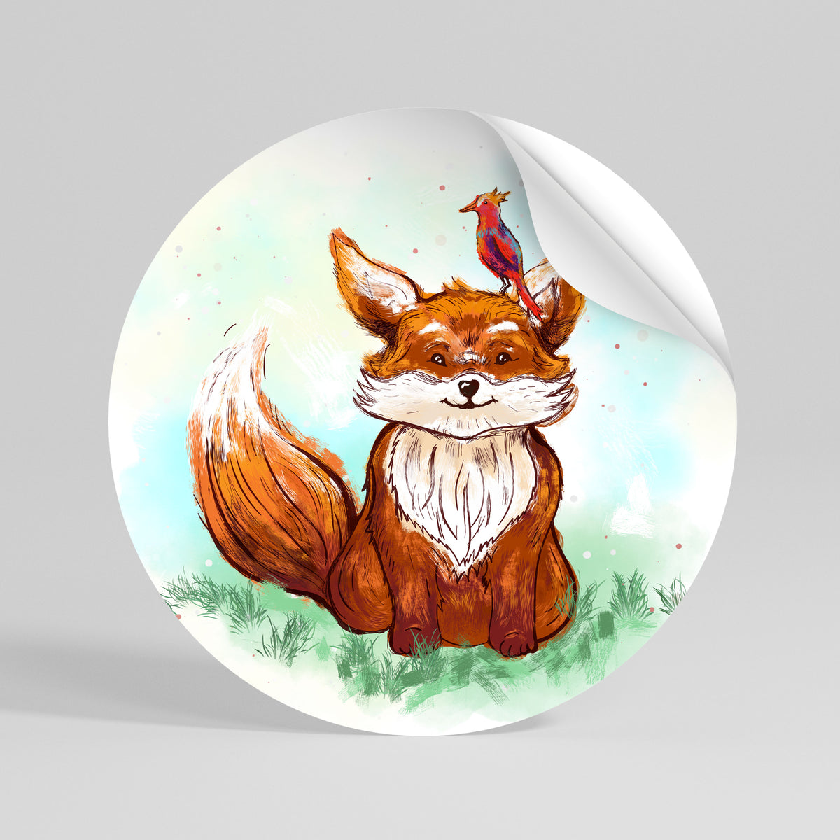 FOX FRIENDS Vinilo adhesivo redondo