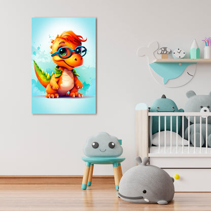 KIDDOSAURUS REX Cuadro en lienzo vertical