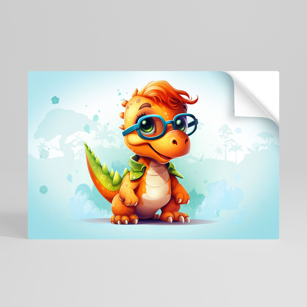 KIDDOSAURUS REX Póster adhesivo horizontal