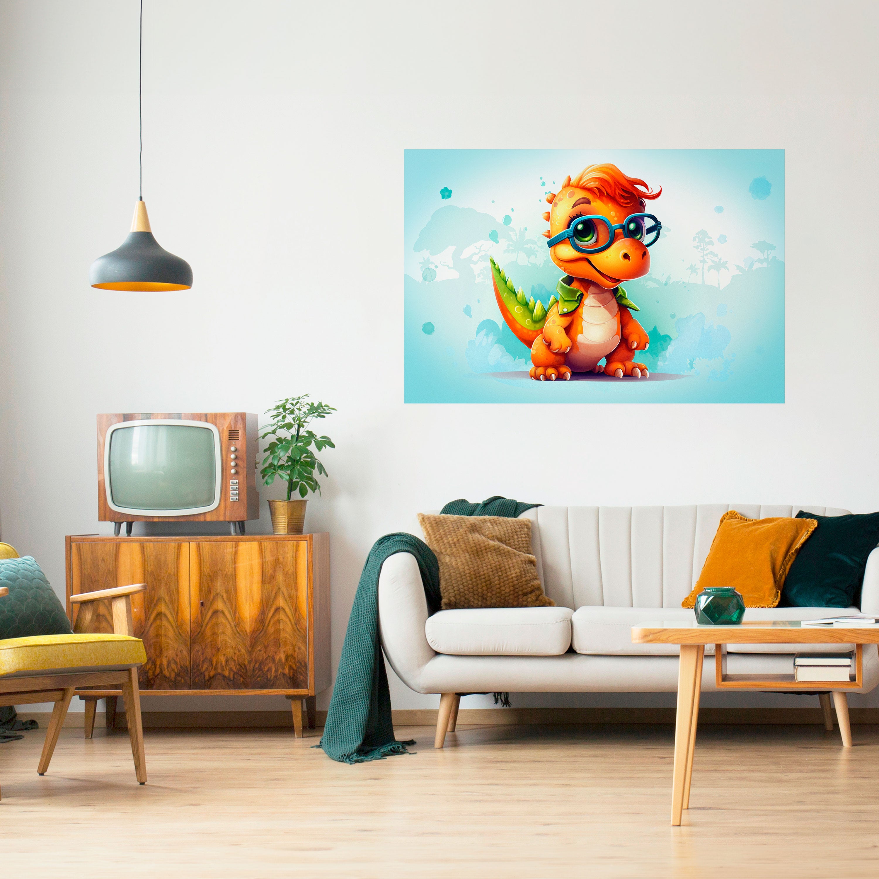 Póster horizontal autoadhesivo de KIDDOSAURUS REX