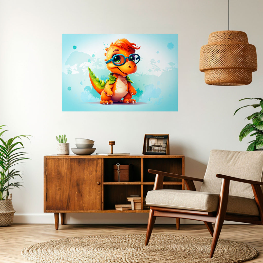 Póster horizontal autoadhesivo de KIDDOSAURUS REX