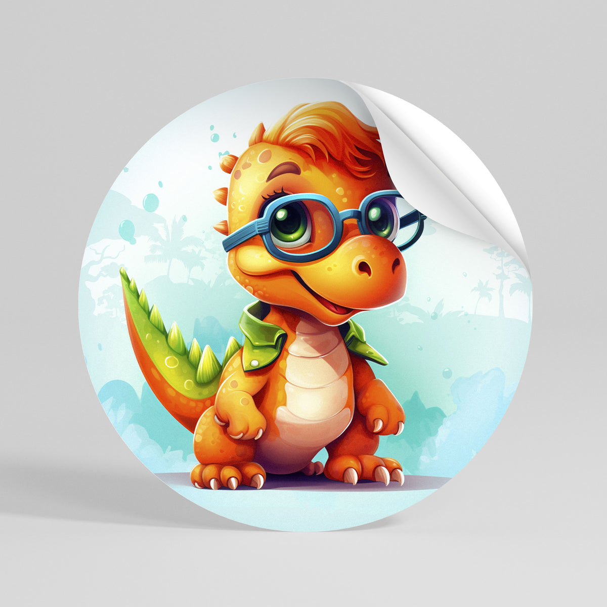 KIDDOSAURUS REX Vinilo adhesivo redondo