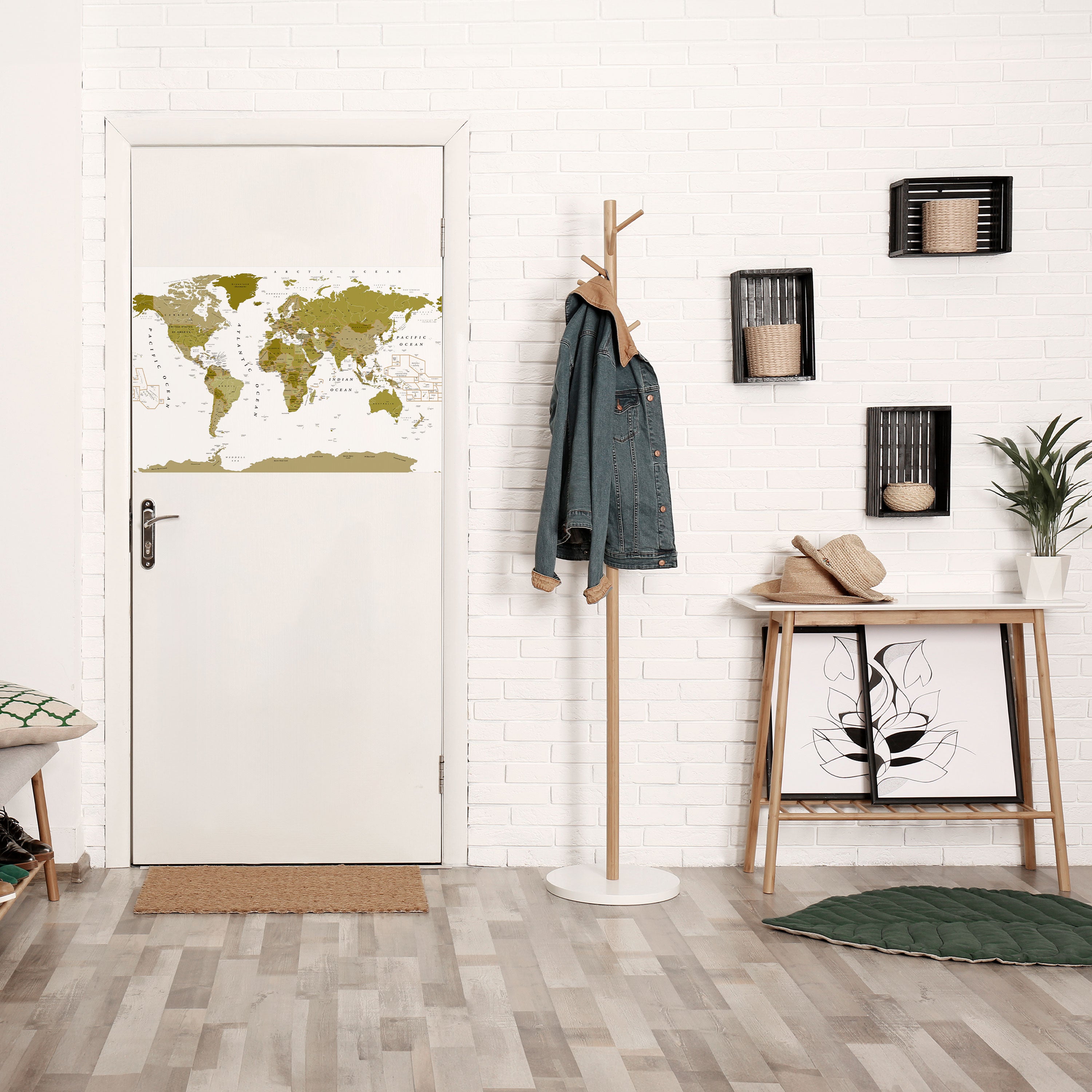 Póster horizontal autoadhesivo "Encanto de la Tierra Oliva"