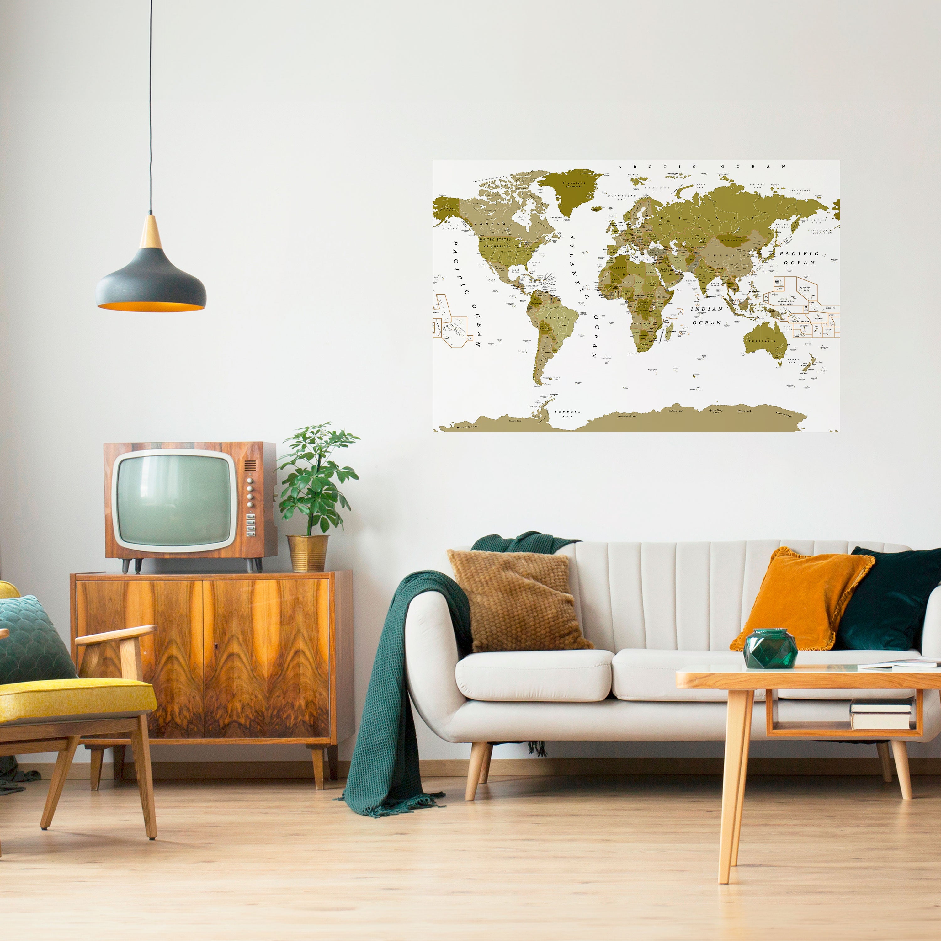 Póster horizontal autoadhesivo "Encanto de la Tierra Oliva"