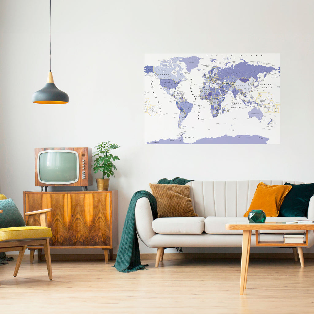 Póster horizontal autoadhesivo VISIÓN DEL MUNDO VIOLETA