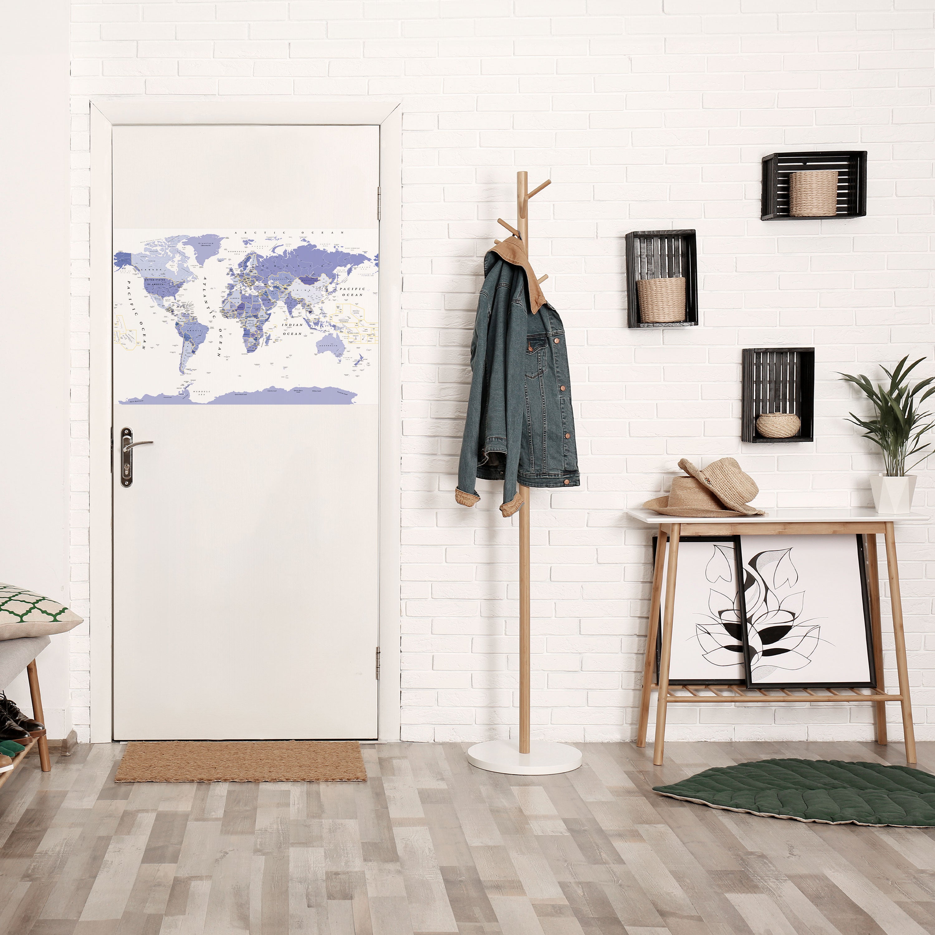 Póster horizontal autoadhesivo VISIÓN DEL MUNDO VIOLETA