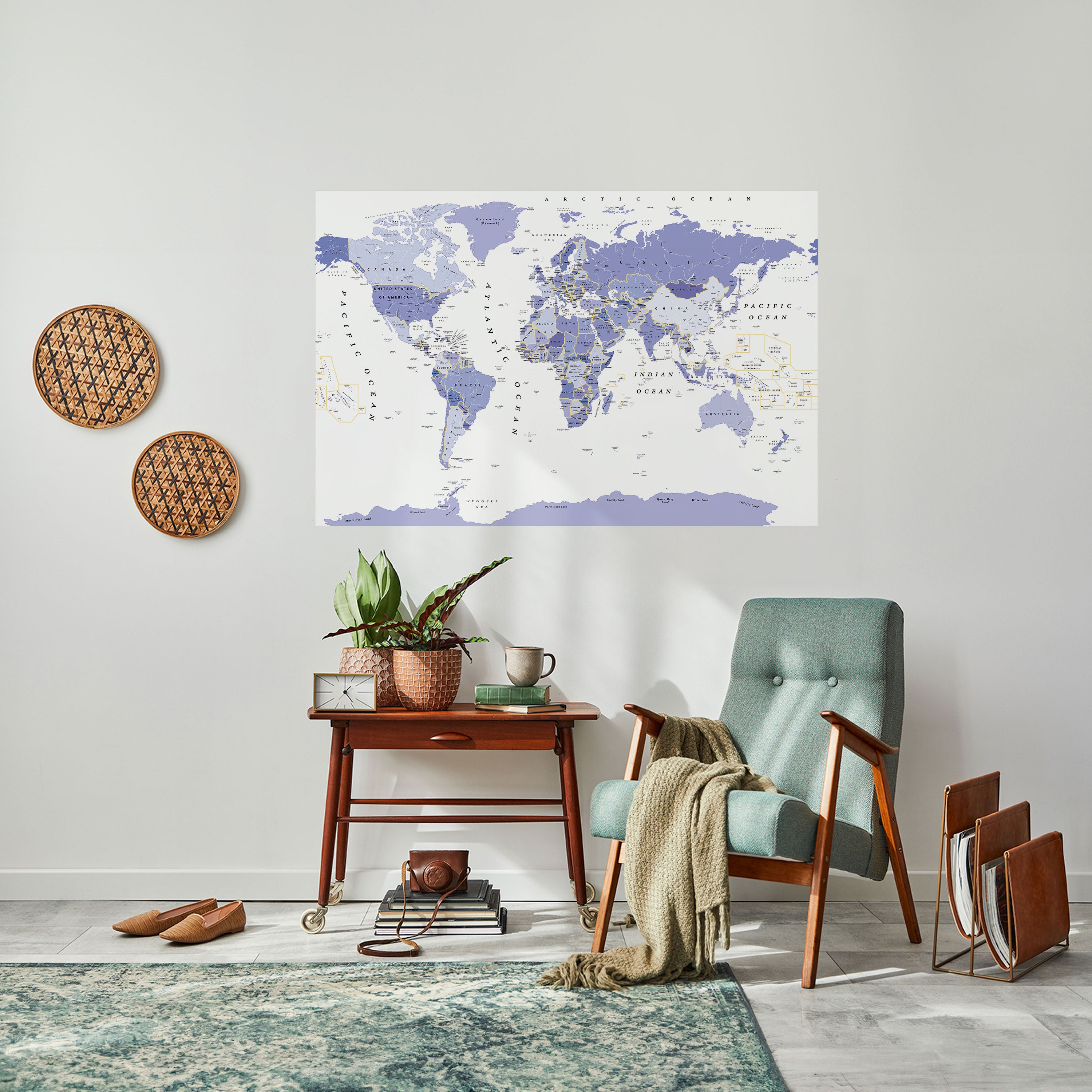 Póster horizontal autoadhesivo VISIÓN DEL MUNDO VIOLETA