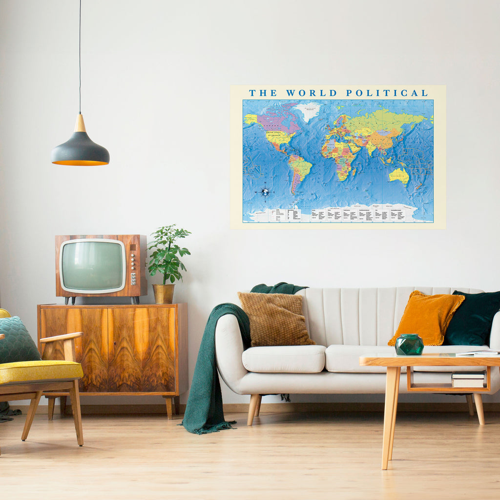 TAPIZ POLÍTICO GLOBAL [ES] Póster horizontal autoadhesivo