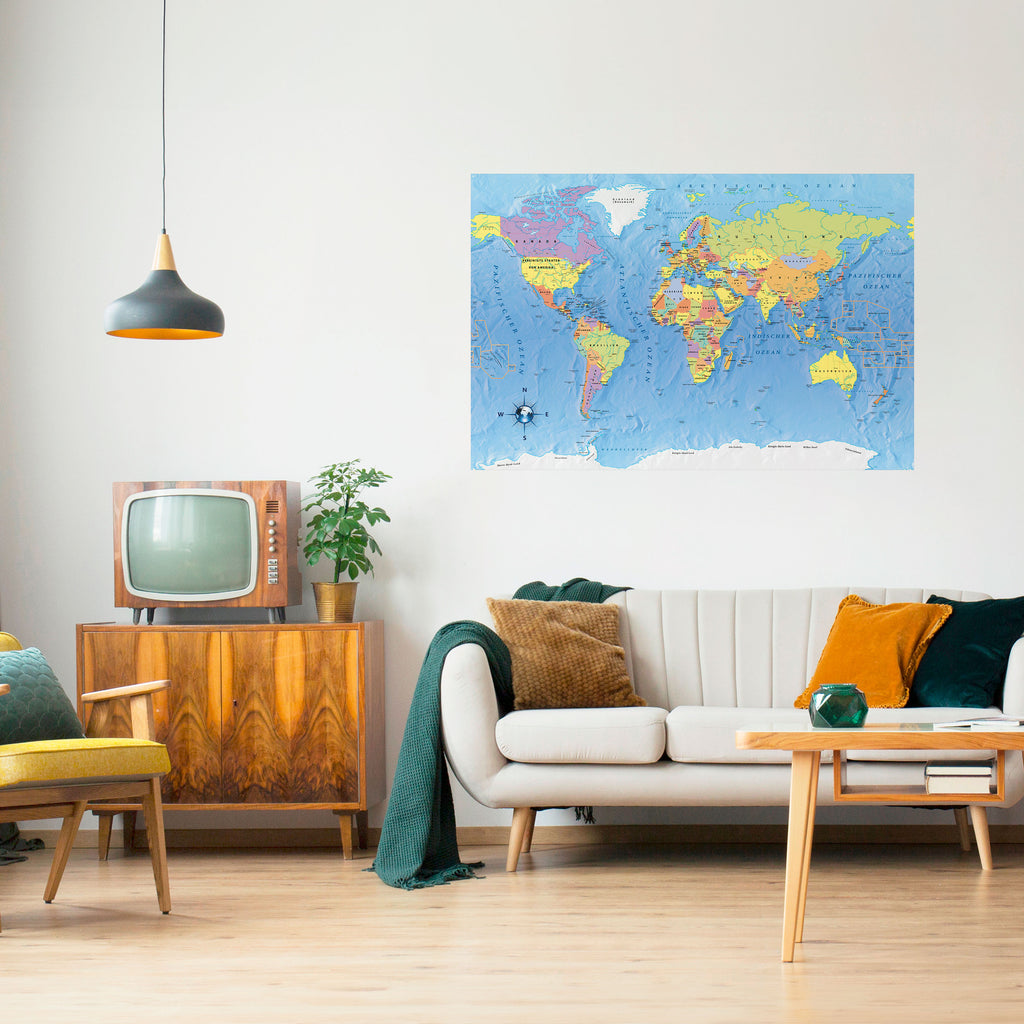 MAPEANDO NUESTRO PLANETA [DE] Póster horizontal autoadhesivo