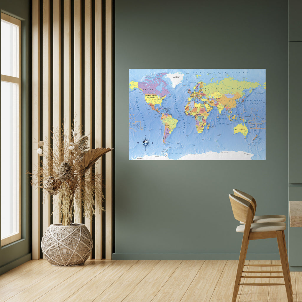 MAPEANDO NUESTRO PLANETA [DE] Póster horizontal autoadhesivo