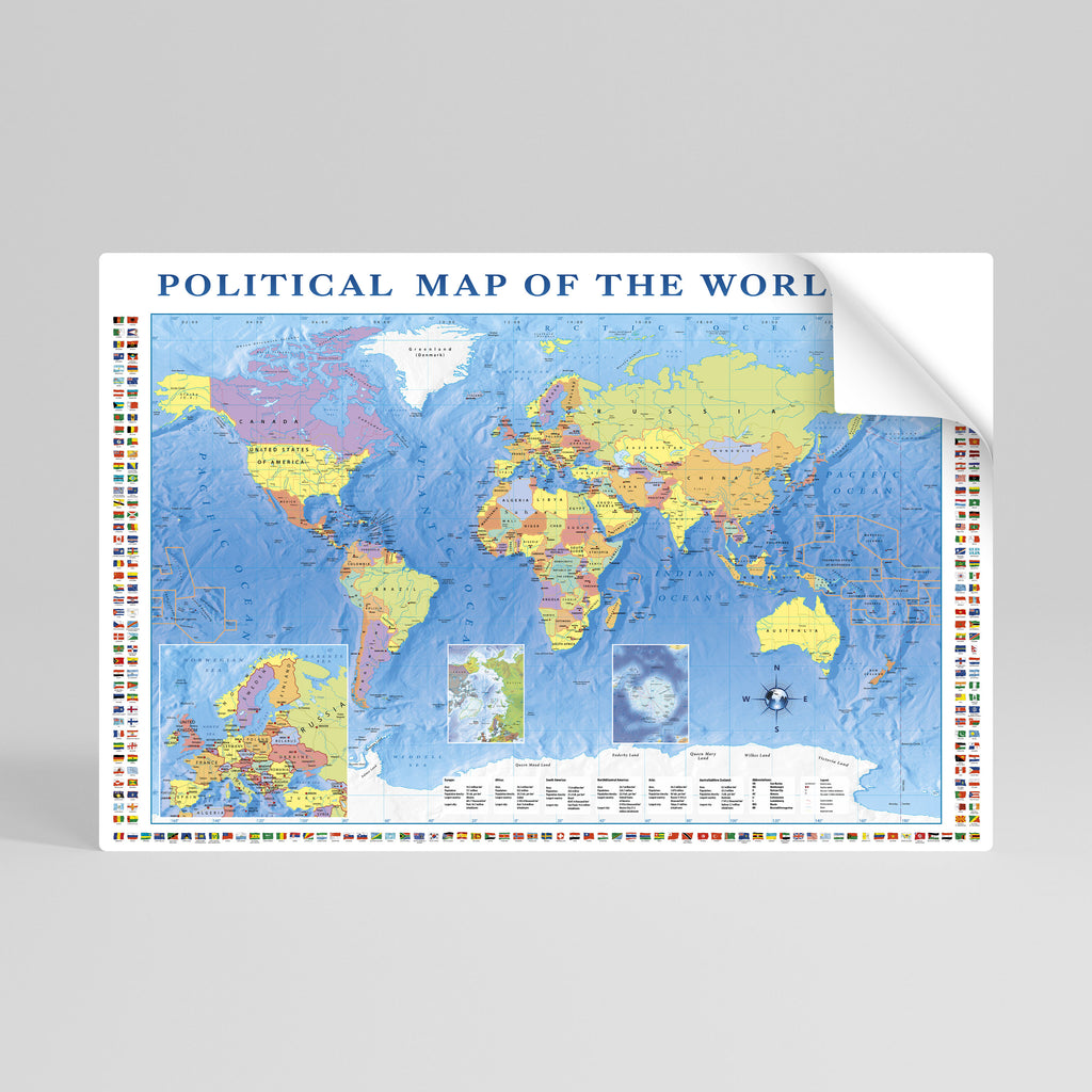 FRONTERAS Y MÁS ALLÁ Póster horizontal autoadhesivo